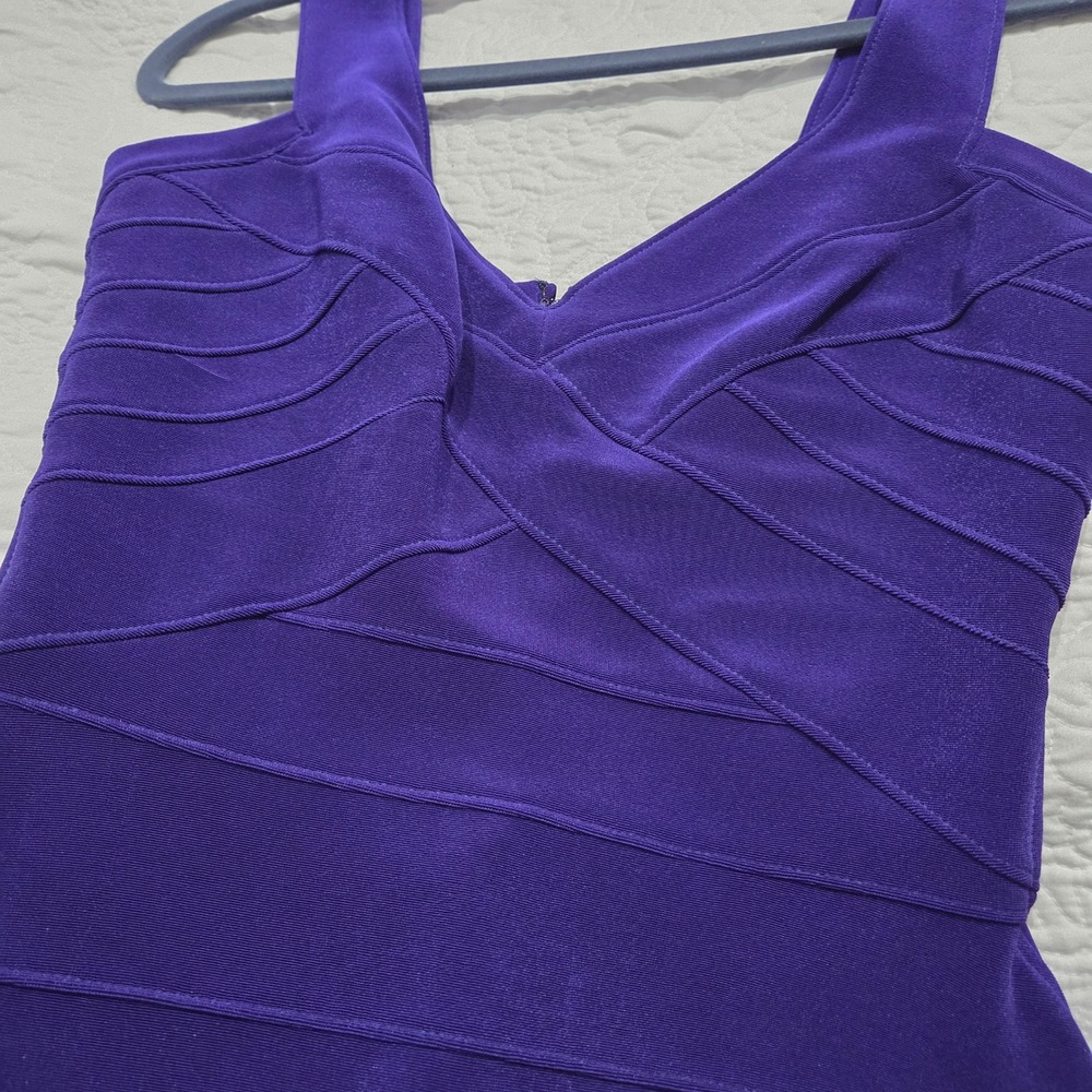 VTG Tadashi Shoji Purple Bandage Dress‎ bodycon Sleeveless Cocktail Party Medium